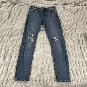Old Navy Jeans Women 6 Rockstar Skinny Mid Rise Distressed Blue Denim Stretch